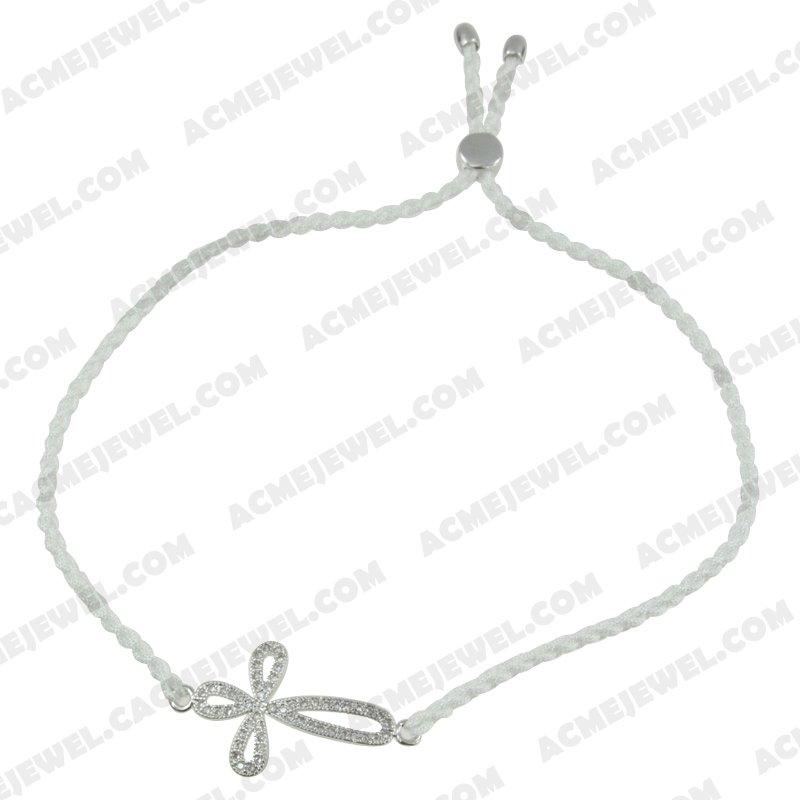 Bracelets & Bangles White cord with 925 sterling silver  Rhodium  Bracelets & Bangles White cord with 925 sterling silver  Rhodium