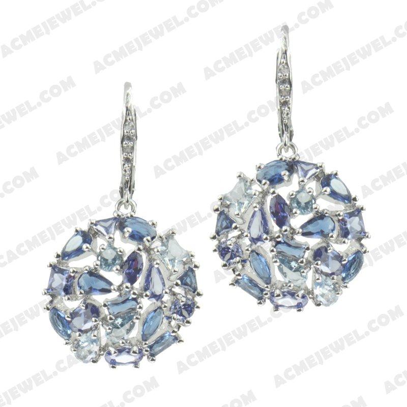 Earrings 925 sterling silver   Rhodium 