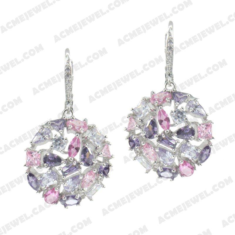 Earrings 925 sterling silver   Rhodium 