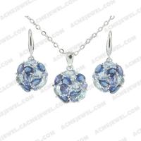   ﻿Jewellery Set 925 sterling silver   Rhodium 