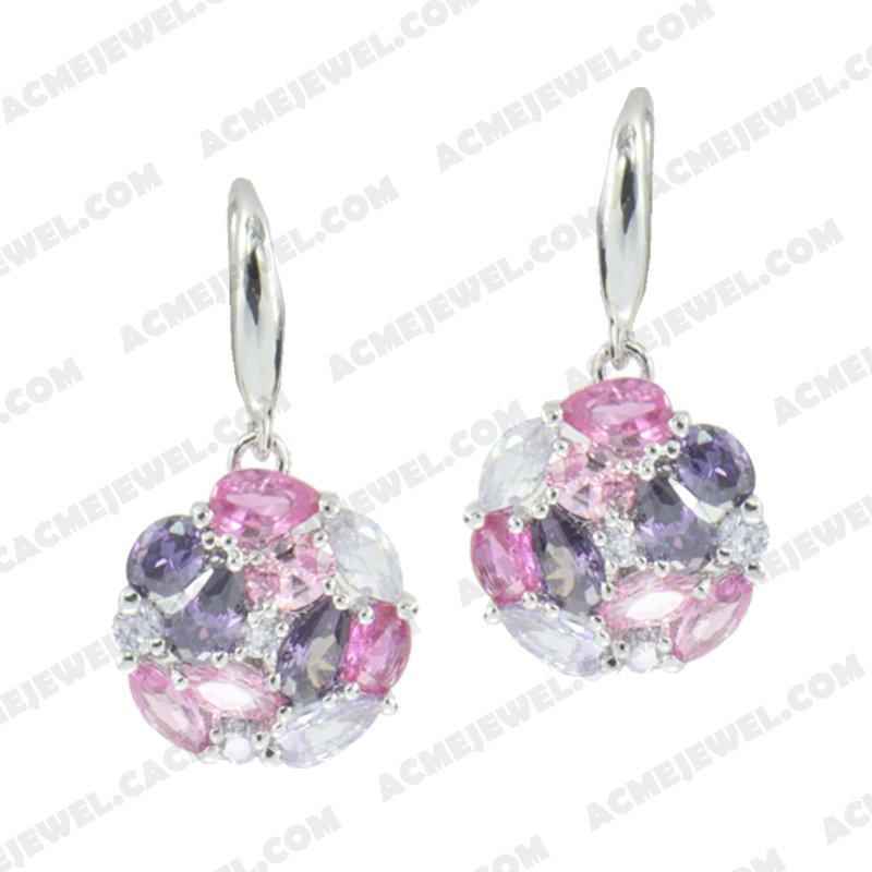 Earrings 925 sterling silver   Rhodium 