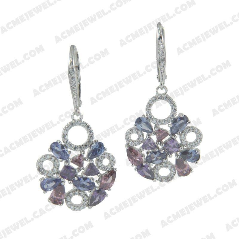 Earrings 925 sterling silver   Rhodium 