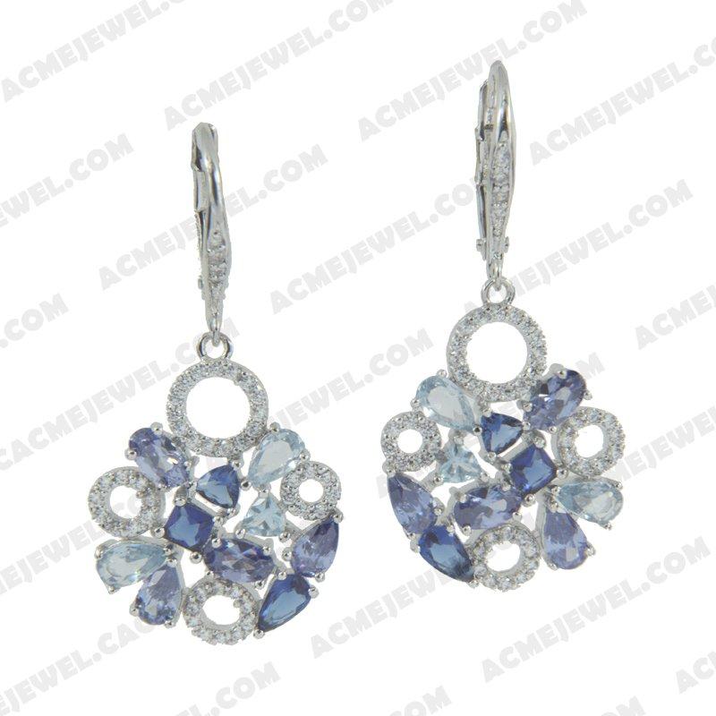 Earrings 925 sterling silver   Rhodium 