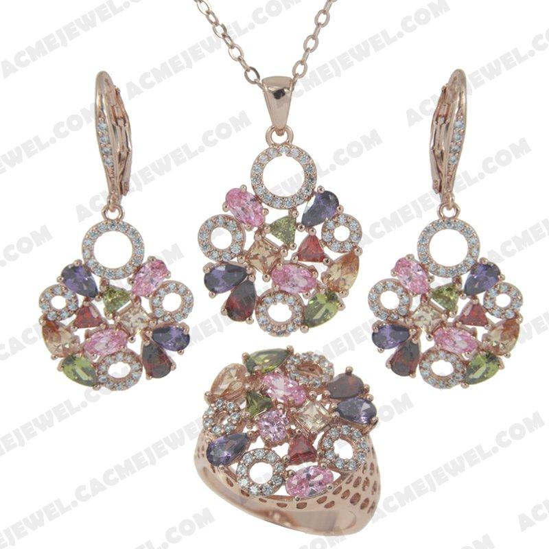 ﻿Jewellery Set 925 sterling silver   Rose gold 