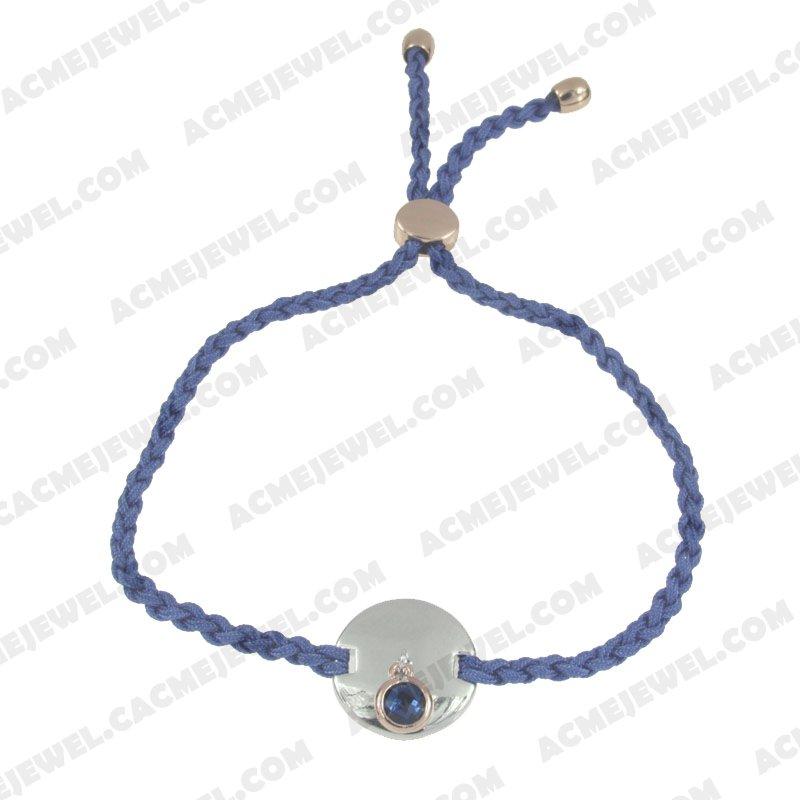 Bracelets & Bangles Cord with 925 sterling silver 2-tone Rose gold and rhodium Bracelets & Bangles Cord with 925 sterling silver 2-tone Rose gold and rhodium