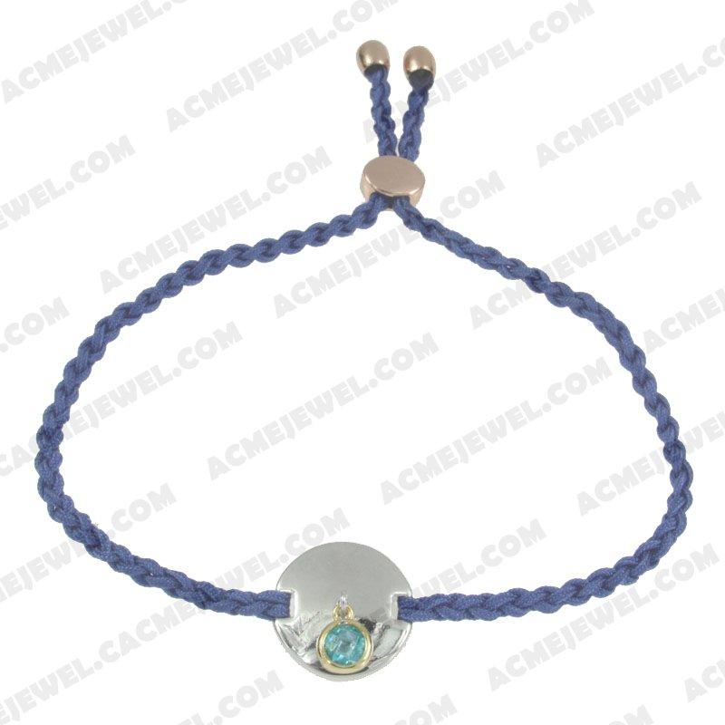 Bracelets & Bangles Cord with 925 sterling silver 3-tone Gold + rose gold + rhodium Bracelets & Bangles Cord with 925 sterling silver 3-tone Gold + rose gold + rhodium