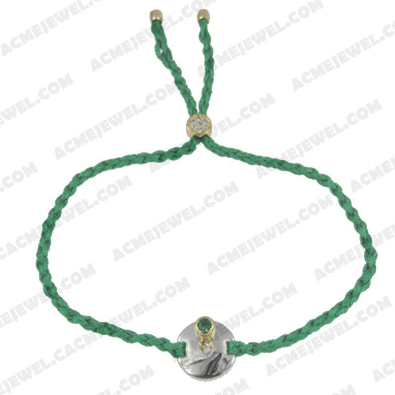 Bracelets & Bangles Cord with 925 sterling silver 2-tone Gold and rhodium Bracelets & Bangles Cord with 925 sterling silver 2-tone Gold and rhodium
