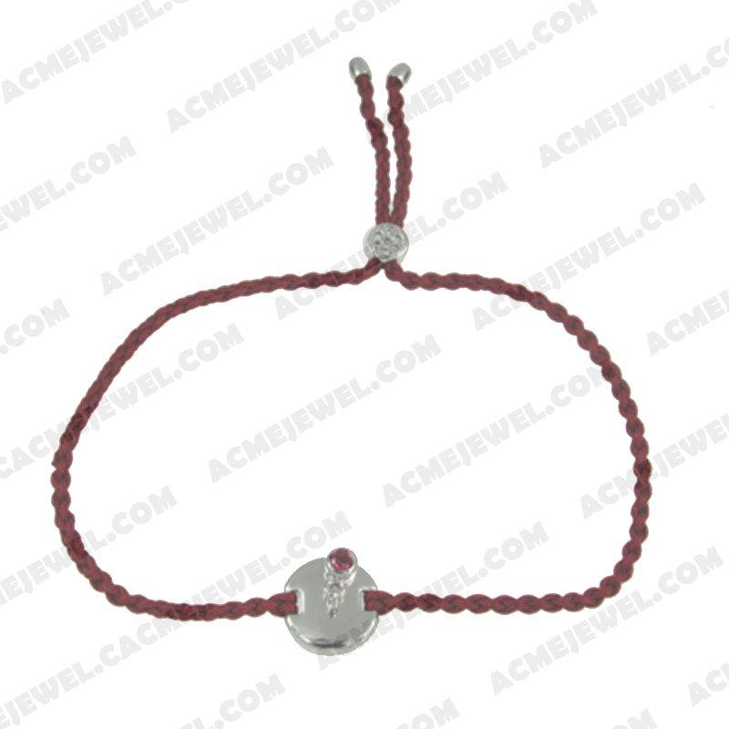 Bracelets & Bangles Cord with 925 sterling silver  Rhodium  Bracelets & Bangles Cord with 925 sterling silver  Rhodium